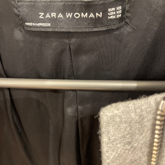 Zara wool blend grey duffle coat with hood XS - Picture 7 of 7